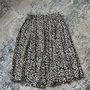 J. Crew Black and Cream Leopard A-Line Skirt